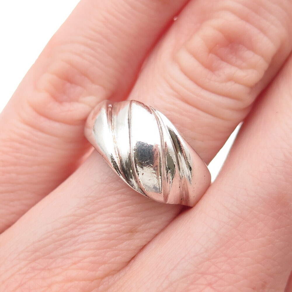 Chapal Zenray 925 Sterling Silver Vintage Modernist Oxidized Ring Size 5